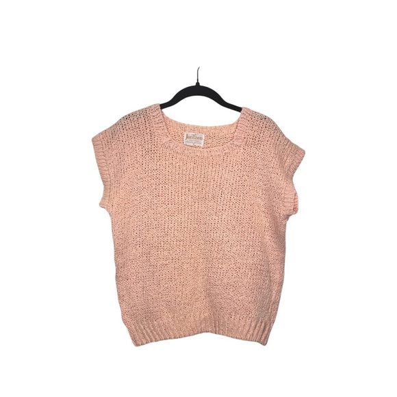Jantzen Sweaters - Vintage 80s Jantzen Peach (Pinkish) Cable Knit Sleeveless Sweater Vest Size M
